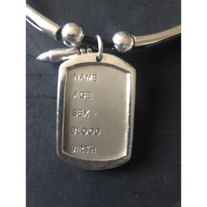 Top Dog Tags can engrave Silver Tone On Rubber Lobster Clasp